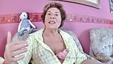 Horny granny fingering and rubbing her hairy pussy Part 1 snapshot 4