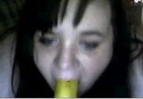 girl from US deepthroats a banana on chat roulette hot snapshot 9