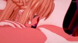 Asuna menjentikkan jari yui sebelum memakan vaginanya. seni pedang online snapshot 10