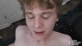 Fresh 18 Twink Gets His Jaw Stretched & Filled With Cum By Daddy snapshot 1