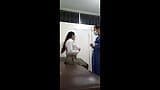 student attends a medical consultation with the doctor, is late for the appointment and the doctor begins to examine her for the snapshot 2