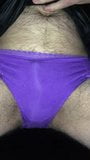 Purple panty pissing on the beach in a storm snapshot 1