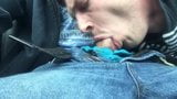 Working on a dude's cock in the car snapshot 2