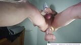 Rentman XXXL -  flying balls with stainless steel ballstretcher - and deep anal fucked by Hankeys - prolapse & rosebud snapshot 7