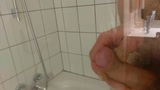 cumshot against glas in hotel bathroom, not shaved snapshot 3