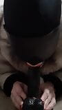 Fur bondage sissy desperate for dildo blowjob POV snapshot 8