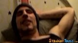 Straight tattooed dude smokes cigars while jacking off snapshot 5