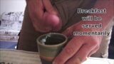 Beautiful teen drinks Coffee with cum snapshot 9