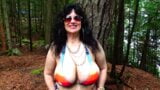 38DD Mature Busts Out Of A Beer Bikini snapshot 4