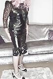 Uk tv slut Nottstvslut in stunning ultra shiny hot black pvc bodycon dress. snapshot 1