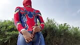 Aziatische spiderman op Songkran-festival 2024 snapshot 15