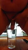 Chubby guy cumming in a glass of water snapshot 4