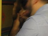 Sucking nice cock at the glory hole and getting a facial snapshot 14