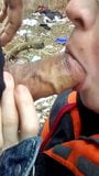 Ugly nerdy whore sucking cock in woods snapshot 4