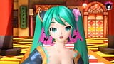 Hatsune Miku - симпатичный танец (физика сисек) (3D хентай) snapshot 3