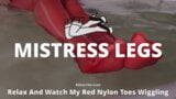 Relax And Watch My Red Nylon Toes Wiggling snapshot 1