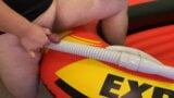 Fat Helmet Guy On Inflatable Boat Rubbing and Humping Vacuum Hose On Small Penis snapshot 16