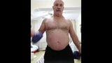 Moustached Turkish Daddy Bear Working Out snapshot 6