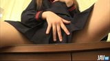 Cute Maya in a school uniform strips and teases the cameras snapshot 3