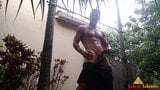 EDENADONIS Hot Guy Doing Pull-ups Naked in the Rain snapshot 3