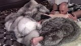 Couple in fur coat. Blowjob, cunnilingus, sex snapshot 10
