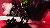 Fetish MILF in shiny black latex catsuit masturbating with juicy pussy, dildo fuck with moans (Arya Grander) big ass slut snapshot 14