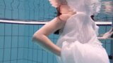 Aqua girl Andrejka underwater stripping and swimming snapshot 16