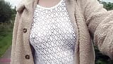 No bra walking fishnet top snapshot 3