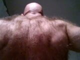 OMG ! Bald Hirsute Mature Shows His Hairy Back And Chest snapshot 4