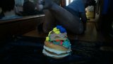 backhoe barefoot double cake crush with play doh snapshot 2