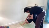 Stepson helps stepmom with yoga and stretches her pussy snapshot 3