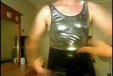 Silver Bodysuit and Black Latex  Aerobics! snapshot 10