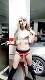 Masturbating and squirt in public parking with Sexy Devil snapshot 17