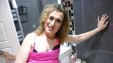 Tgirl Lisa Pissing on John in the Bath. Golden Showers snapshot 8