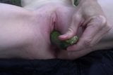 Tiny girl pushes zucchini into tight little pussy, so hot! snapshot 7