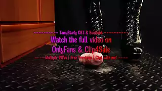 Cock & Balls Hard Crush in Sexy High Heels with Tamystarly ...
