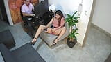 Whore answers her hotline while at a job interview -  she doesn't know she is seen by the security guard  - Celeste Alba snapshot 15