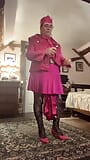 In fuchsia flight attendant outfit for one evening snapshot 4