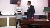 Horny secretary comes into the boss's office to suck him while he is smoking snapshot 2