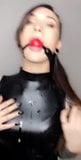 Bagged, drooling, latex girl snapshot 2