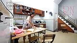 Ravioli Time! A naked housekeeper works in the hotel kitchen. Depraved housekeeper works in the kitchen without panties. snapshot 8