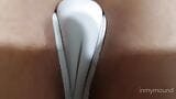 Part 1 bikini try on - My puffy pussy draws a lot of attention in a white thong. snapshot 16