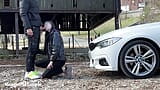 Risky Public sex at Parking Lot with cum swallow snapshot 11