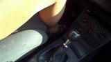 Glossy pantyhose in my car snapshot 1