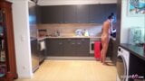 Skinny German Mom caught naked in kitchen and Seduced to Fuck snapshot 2