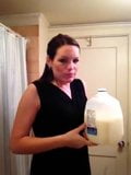 Amateur lady tries the milk challenge.. snapshot 6