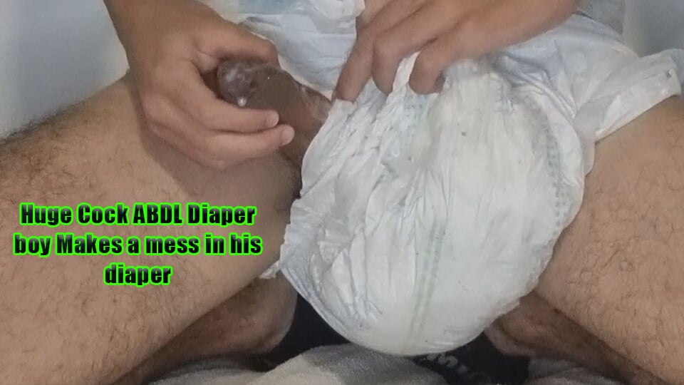 Huge Cock Abdl Diaper Boy Makes a Mess in His Diaper: Gay Hairy Porn