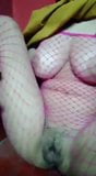 hot hijab slut in pink fishnets masturbating snapshot 3