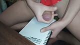 Sexy Trans College Girl Pam Tries to Do Her Homework but Shoots a Cumshot Instead snapshot 16