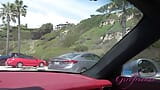 Drive along the California coast with amateur Renee Rose roadhead and footjob POV snapshot 5